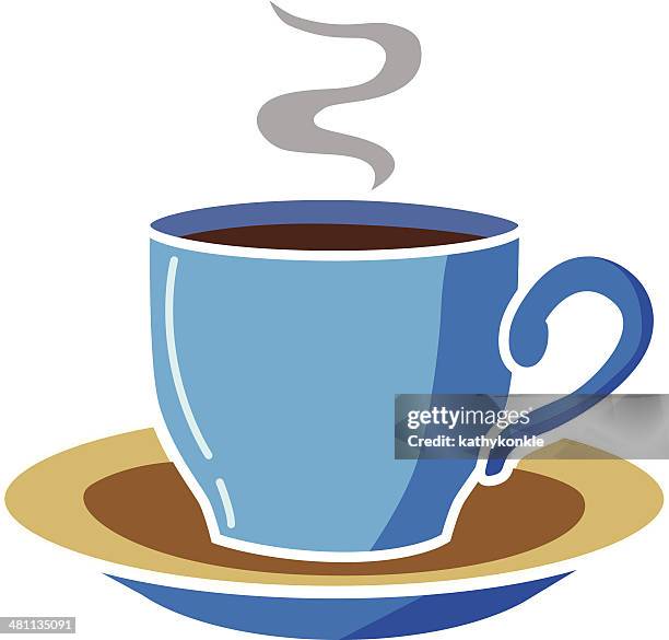 tasse kaffee oder tee - saucer stock-grafiken, -clipart, -cartoons und -symbole