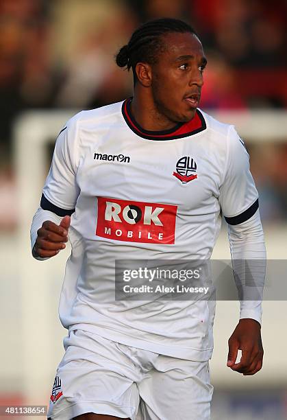 Neil Danns of Bolton Wanderers during a Pre Season Friendly match between Morecambe and Bolton Wanderers at Globe Arena on July 17, 2015 in...