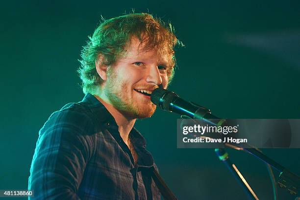 Ed Sheeran performs on day 2 of Latitude Festival at Henham Park Estate on July 17, 2015 in Southwold, England.