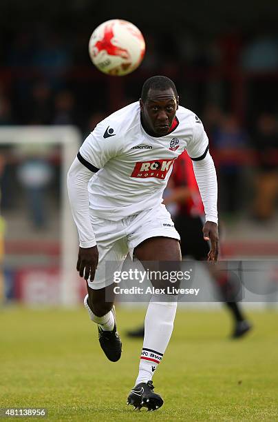 Emile Heskey of Bolton Wanderers during a Pre Season Friendly match between Morecambe and Bolton Wanderers at Globe Arena on July 17, 2015 in...