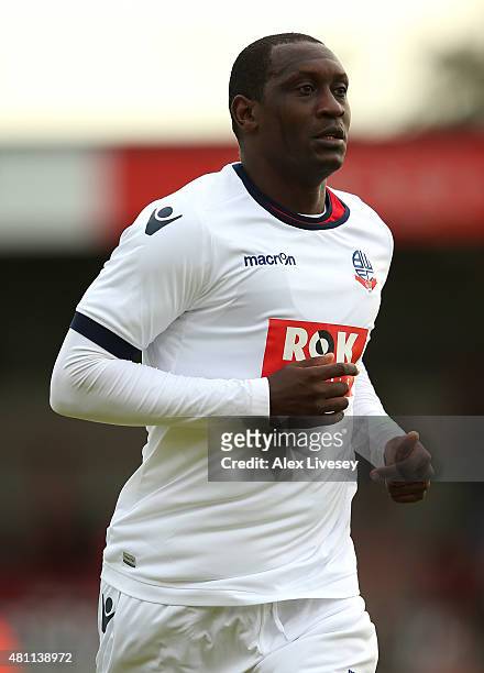 Emile Heskey of Bolton Wanderers during a Pre Season Friendly match between Morecambe and Bolton Wanderers at Globe Arena on July 17, 2015 in...