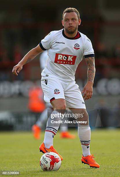 Jay Spearing of Bolton Wanderers during a Pre Season Friendly match between Morecambe and Bolton Wanderers at Globe Arena on July 17, 2015 in...