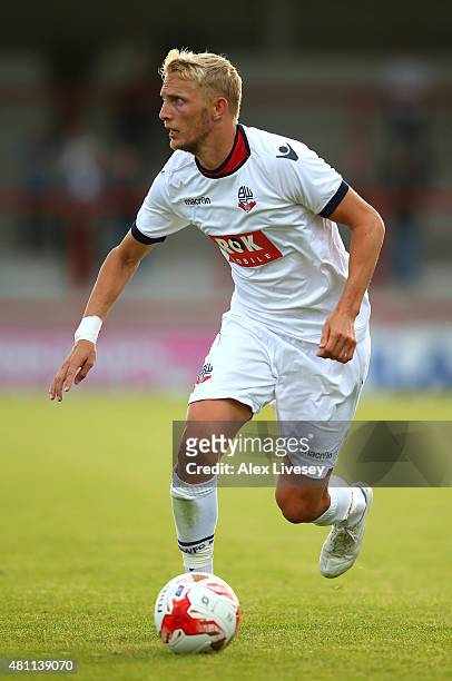 Dean Moxey of Bolton Wanderers during a Pre Season Friendly match between Morecambe and Bolton Wanderers at Globe Arena on July 17, 2015 in...