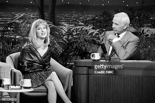 Pictured: Actress Kimmy Robertson during an interview with host Johnny Carson on December 6, 1990 --
