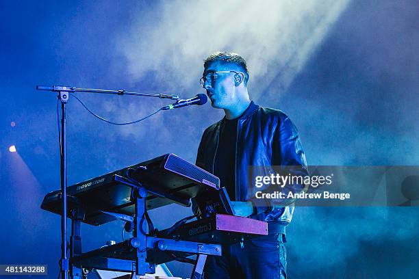 Gus Unger-Hamilton of Alt-J performs on the main stage at Latitude Festival on July 17, 2015 in Southwold, United Kingdom.