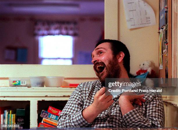 Staff Photo by Gregory Rec, Wed, Mar 21, 2001: "YOUU PICKED A FIIIINNE TIME TO LEEEAVE ME LUCIIILLLE," sings Sheldon while Paul plays an autoharp at...