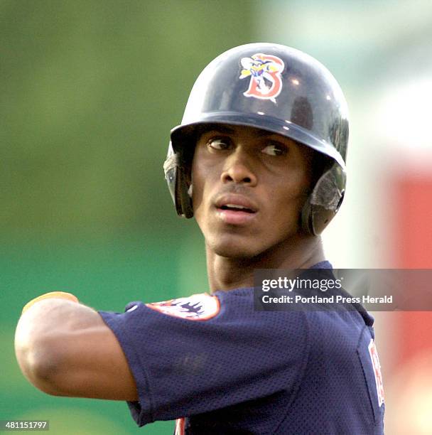 Staff Photo by Doug Jones, Monday, August 26, 2002: Jose Reyes, Binghamton shortstop and a hot prospect is one of the youngest players in the Eastern...