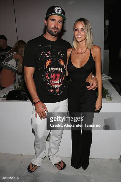 Brody Jenner and Kaitlynn Carter attend the Mikoh 2016 presentation during SWIMMIAMI at 1 Hotel South Beach Outdoor on July 17, 2015 in Miami Beach,...