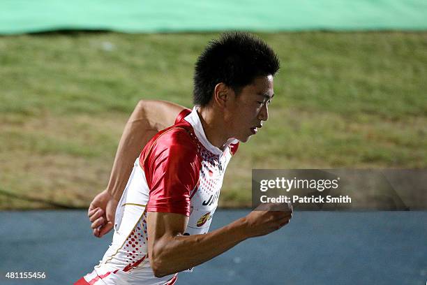 Manato Sasaki of Japan in action during the Boys 400 Meters Final on day three of the IAAF World Youth Championships, Cali 2015 on July 17, 2015 at...