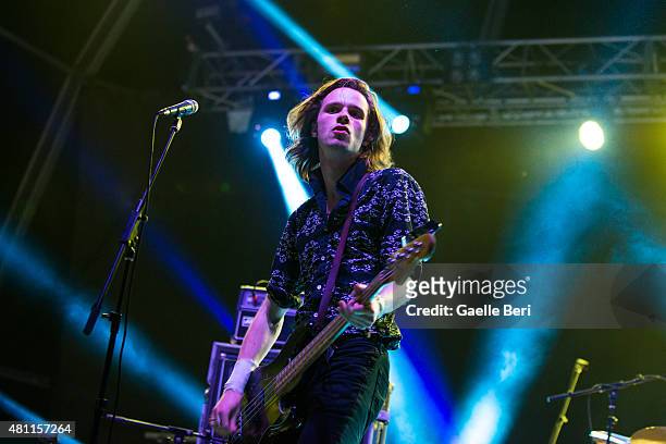 Alexander "Chilli" Jesson of Palma Violets performs live at FIB Benicassim Festival on July 17, 2015 in Benicassim, Spain.