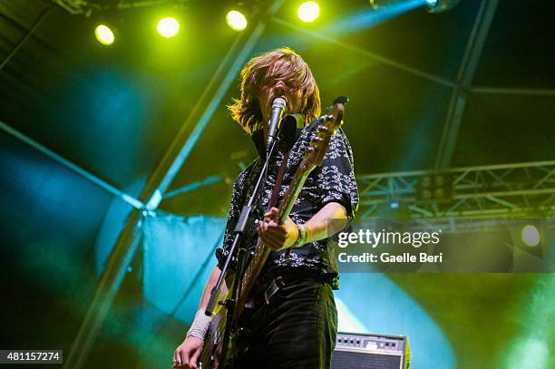 Alexander "Chilli" Jesson of Palma Violets performs live at FIB Benicassim Festival on July 17, 2015 in Benicassim, Spain.