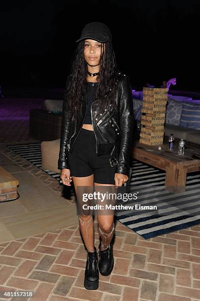 Zoe Kravitz attends the REVOLVE Hamptons House Party sponsored by DeLeon Tequila on July 17, 2015 in Sagaponack, NY.