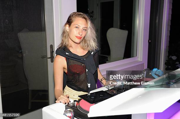 Samantha Urbani attends the REVOLVE Hamptons House Party sponsored by DeLeon Tequila on July 17, 2015 in Sagaponack, NY.