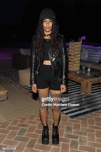 Zoe Kravitz attends the REVOLVE Hamptons House Party sponsored by DeLeon Tequila on July 17, 2015 in Sagaponack, NY.