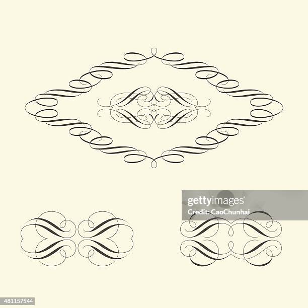 curve design elements - scroll pattern stock illustrations