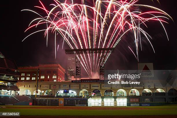 Friday Night Fireworks after the Houston Astros beat the Texas Rangers at Minute Maid Park on July 17, 2015 in Houston, Texas.