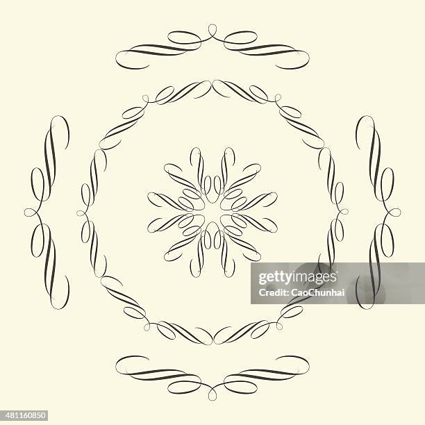 curve design elements - mirror frame stock illustrations