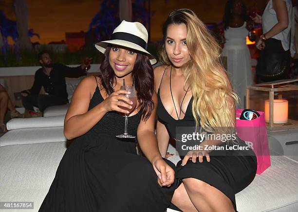 Guests attend the 6 Shore Road by Pooja Resort 2016 after party during FUNKSHION: Fashion Week Miami Beach Swim at 1 Hotel Rooftop Tent on July 17,...