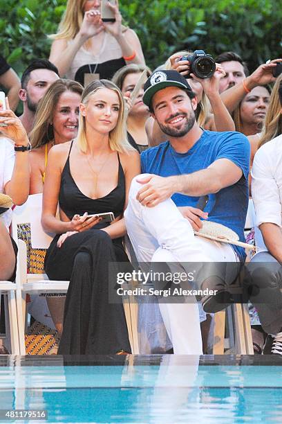 Kaitlynn Carter and Brody Jenner are seen at the San Lorenzo Bikini Show during Miami Swim Week at W South Beach on July 17, 2015 in Miami Beach,...