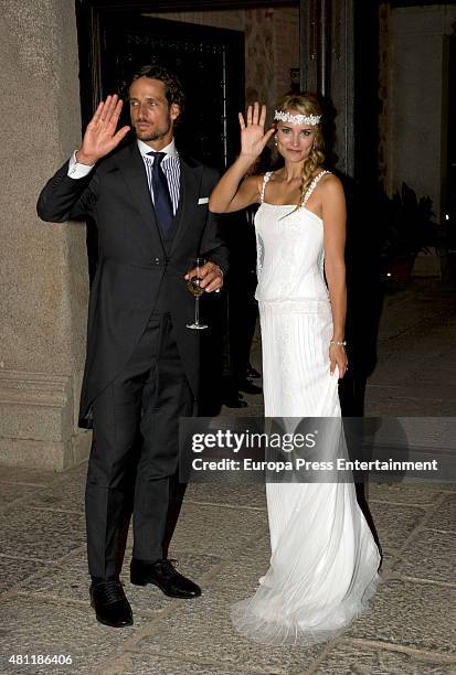 Spanish tennis player Feliciano Lopez and model Alba Carrillo get married on July 17, 2015 in Toledo, Spain.