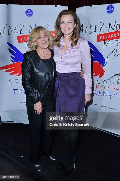 Nicoletta Grisoni and Valerie Trierweiler attend the Secours Populaire Francais charity party at the Musee Des Arts Forains on March 28, 2014 in...