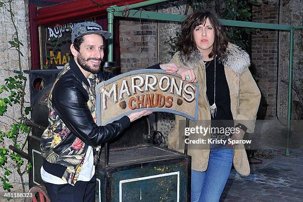Sylvain Quimene aka Gunther Love and Daphne Burki attend the Secours Populaire Francais charity party at the Musee Des Arts Forains on March 28, 2014...