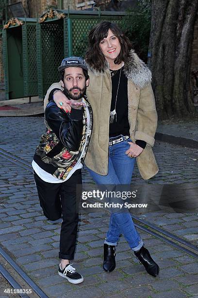 Sylvain Quimene aka Gunther Love and Daphne Burki attend the Secours Populaire Francais charity party at the Musee Des Arts Forains on March 28, 2014...