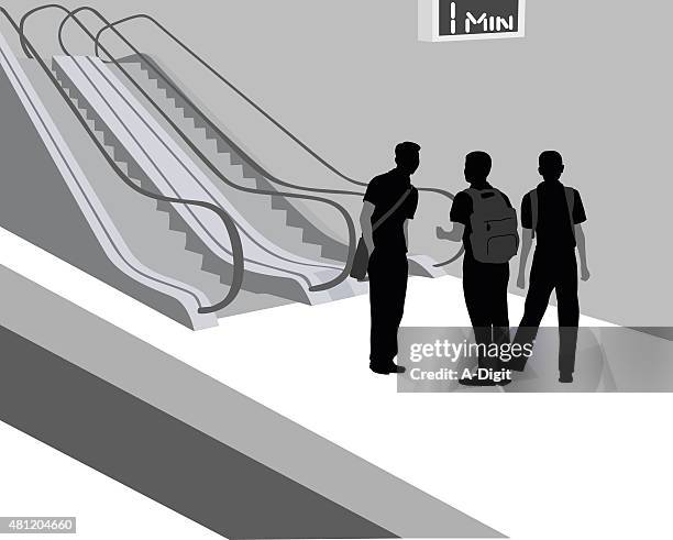students waiting for subway - hands in pockets vector stock illustrations