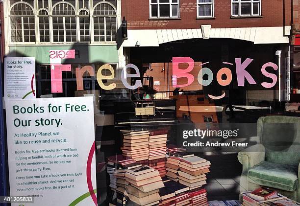 Free Books! A store giving away free books that would have otherwise been thrown away.