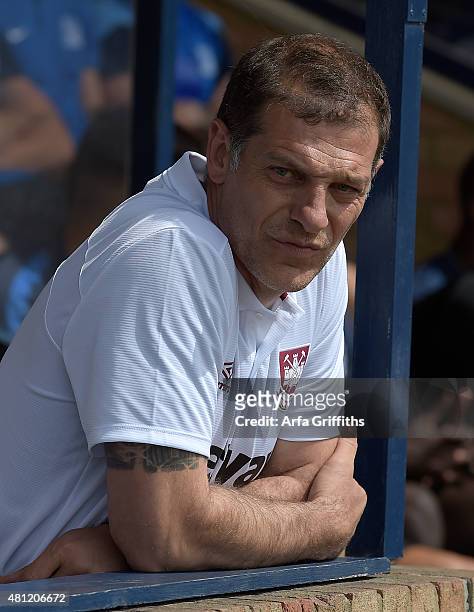 Slaven Bilic of West Ham United during the Pre Season Friendly match between Southend United and West Ham United at Roots Hall on July 18, 2015 in...
