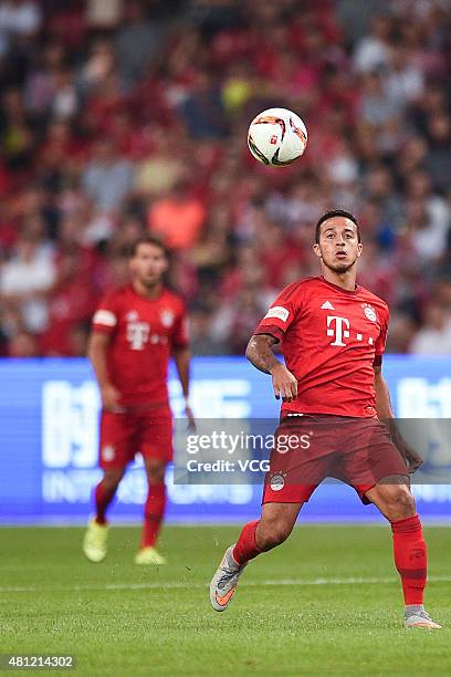 Thiago Alcantara of FC Bayern Munchen eyes the ball during the match between FC Bayern Munchen and Valencia Club on day 2 of the FC Bayern Audi China...