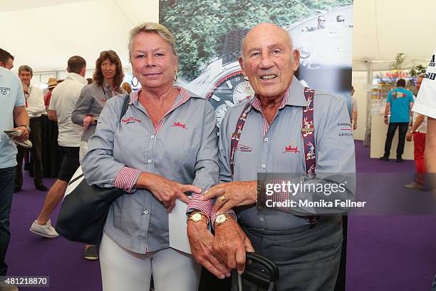 Sir Stirling Moss and his wife Susie attend the Chopard brunch during the Ennstal Classic 2015 on July 18, 2015 in Groebming, Austria.