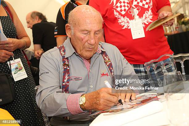 Sir Stirling Moss attends the Chopard brunch during the Ennstal Classic 2015 on July 18, 2015 in Groebming, Austria.