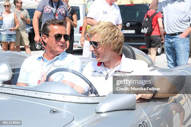 Brendon Hartley and Thomas Koblmueller participate at the Ennstal Classic 2015 on July 18, 2015 in Groebming, Austria.