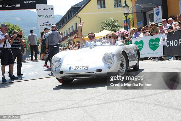 Thomas Koblmueller and Brendon Hartley participate at the Ennstal Classic 2015 on July 18, 2015 in Groebming, Austria.