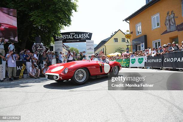 Sir Stirling Moss participates at the Ennstal Classic 2015 on July 18, 2015 in Groebming, Austria.