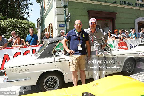 Rudi Roubinek and Guenther Schrems participates at the Ennstal Classic 2015 on July 18, 2015 in Groebming, Austria.