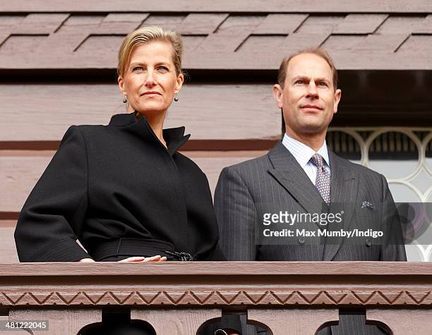 Sophie, Countess of Wessex and Prince Edward, Earl of Wessex attend the opening of the 'Childhood at Osborne' project at The Swiss Cottage, Osborne...