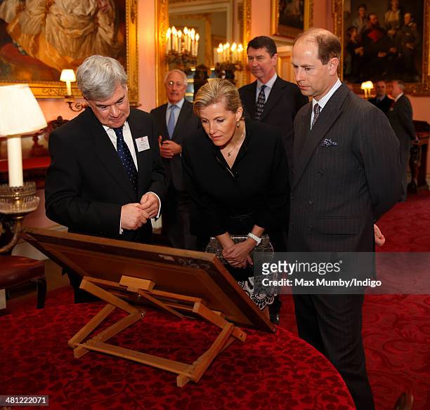Sophie, Countess of Wessex and Prince Edward, Earl of Wessex tour Osborne House during a day of engagements on the Isle of Wight on March 28, 2014 in...