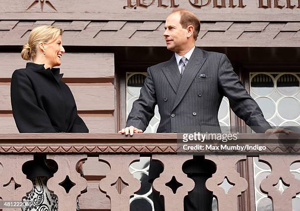 Sophie, Countess of Wessex and Prince Edward, Earl of Wessex attend the opening of the 'Childhood at Osborne' project at The Swiss Cottage, Osborne...