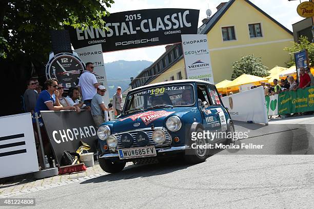 Rauno Aaltonen participates at the Ennstal Classic 2015 on July 18, 2015 in Groebming, Austria.
