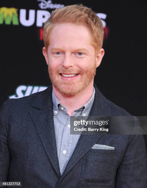 Actor Jesse Tyler Ferguson arrives at the Los Angeles premiere of 'Muppets Most Wanted' on March 11, 2014 at the El Capitan Theatre in Hollywood,...