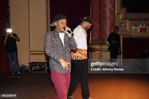 Gif The Great and Willy Dope of Par-City perform during Hip Hop Idols at The Paramount Hudson Valley on March 28, 2014 in Peekskill, New York.