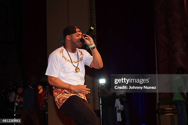 Willy Dope performs during Hip Hop Idols at The Paramount Hudson Valley on March 28, 2014 in Peekskill, New York.