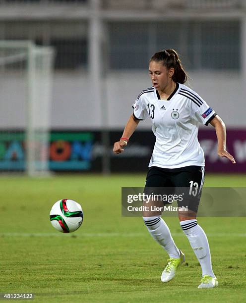 Isabella Hartig of Germany runs with the ball during the UEFA Women's Under-19 European Championship group stage match between U19 Germany and U19...