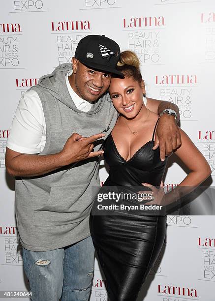 Lenny Santiago and Adrienne Bailon attend the Latina Beauty, Hair & Wellness Expo presented by Latina Media Ventures at Meadowlands Exposition Center...