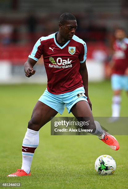 Marvin Sordell of Burnley during a Pre Season Friendly match between Accrington Stanley and Burnley at The Store First Stadium on July 18, 2015 in...