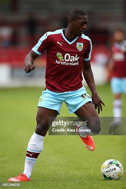 Marvin Sordell of Burnley during a Pre Season Friendly match between Accrington Stanley and Burnley at The Store First Stadium on July 18, 2015 in...