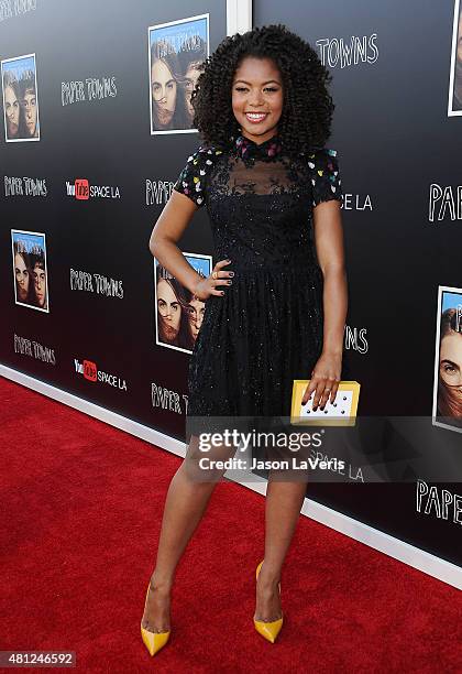 Actress Jaz Sinclair attends the "Paper Towns" Q&A and live concert at YouTube Space LA on July 17, 2015 in Los Angeles, California.