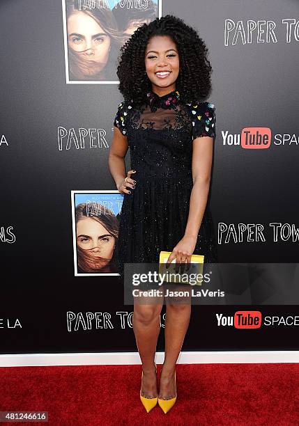 Actress Jaz Sinclair attends the "Paper Towns" Q&A and live concert at YouTube Space LA on July 17, 2015 in Los Angeles, California.